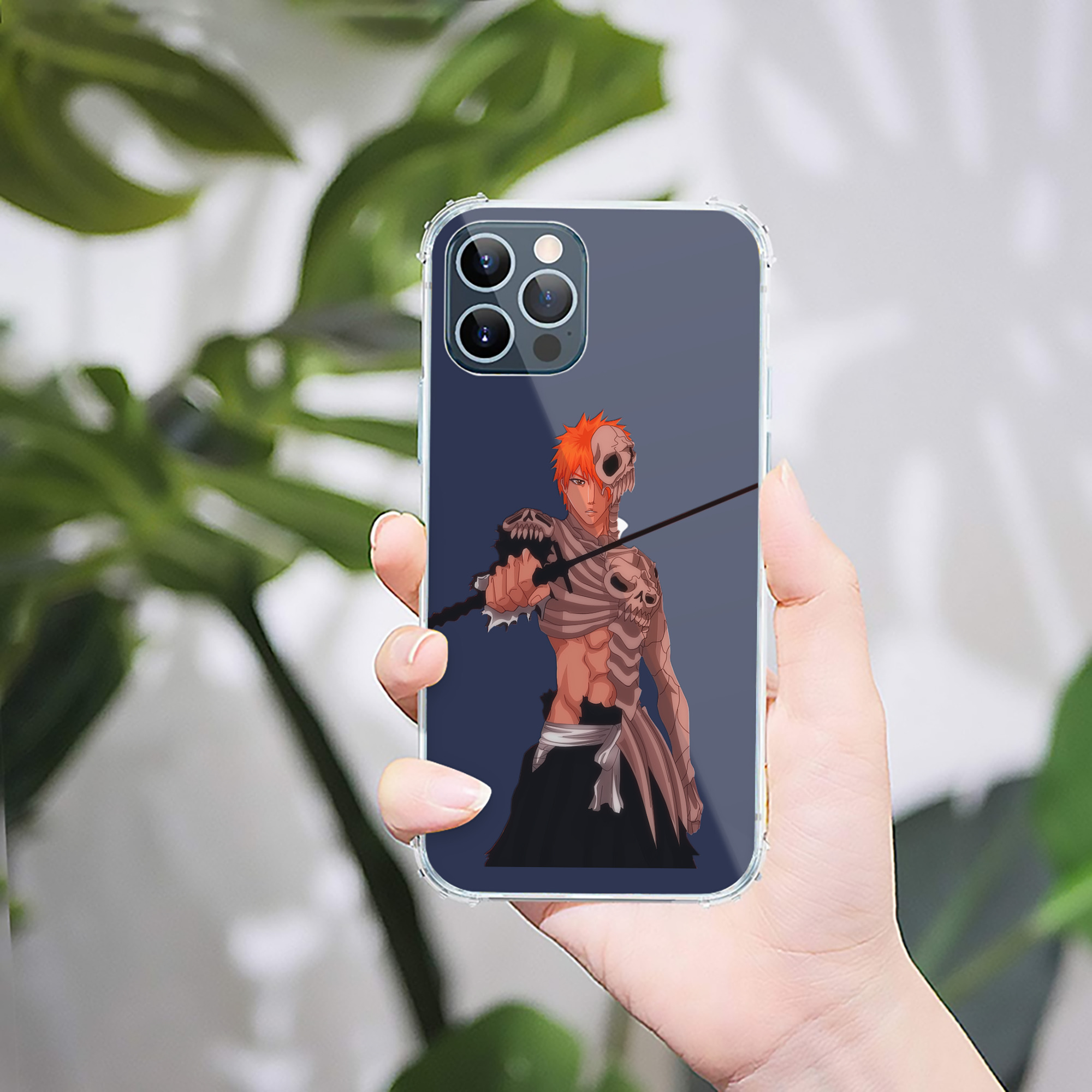 （画像用） ブリーチ 黒崎一護（くろさき いちご）BLEACH Kurosaki Ichigo 【iPhone 12シリーズ対応】透明スマホケース（クリアソフトケース）